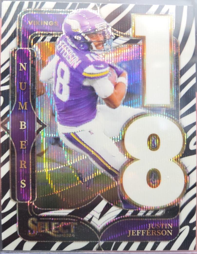 Justin Jefferson [Zebra Prizm] #1 Prices | 2024 Panini Select