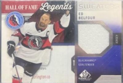 Ed Belfour #HOF-EB Hockey Cards 2021 SP Game Used HOF Legends Sweaters