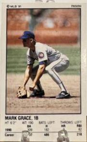 Mark Grace #48 Baseball Cards 1991 Panini Stickers