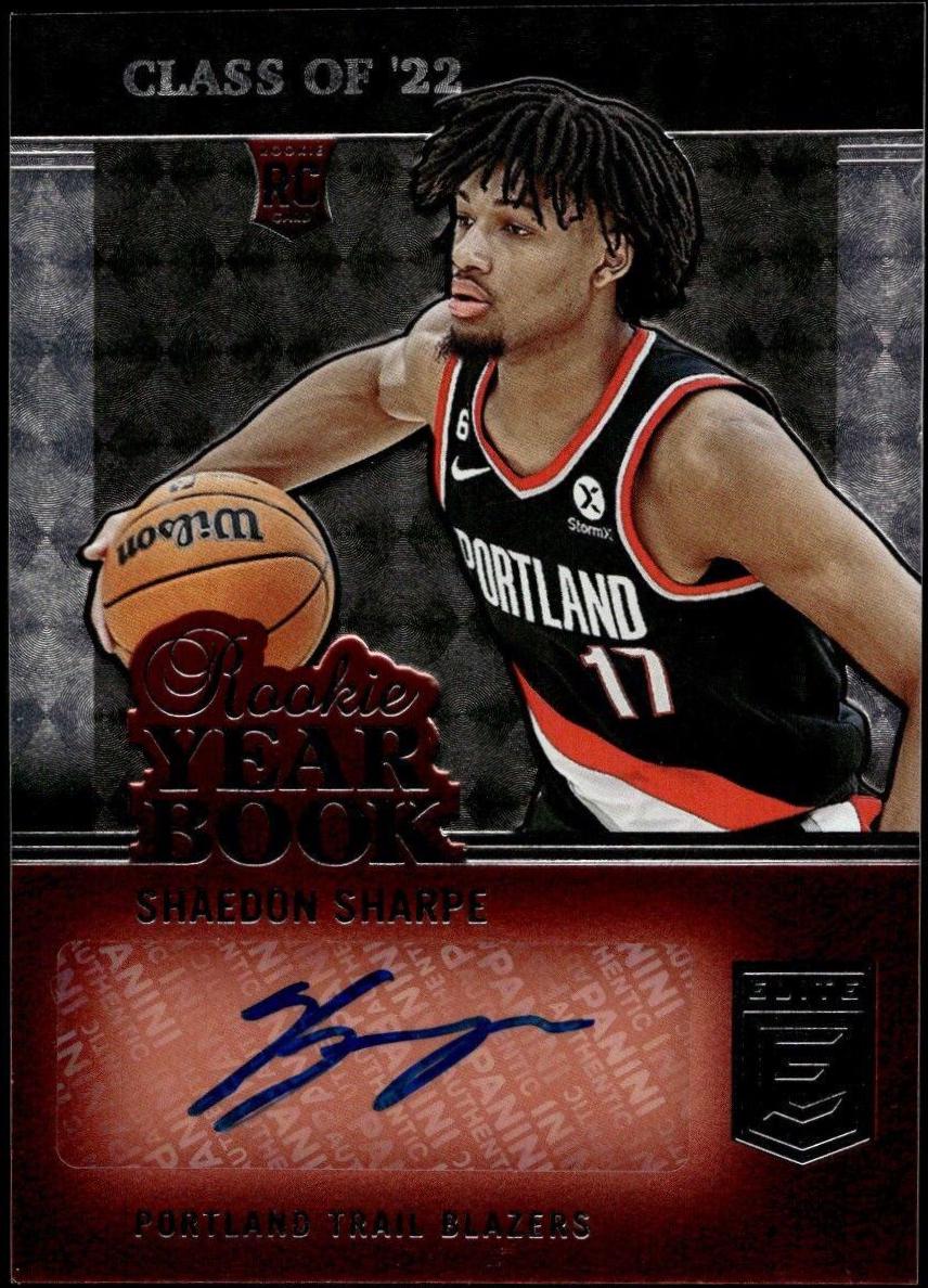 Shaedon Sharpe #RYB-SSH Basketball Cards 2022 Panini Donruss Elite Rookie Yearbook Autographs