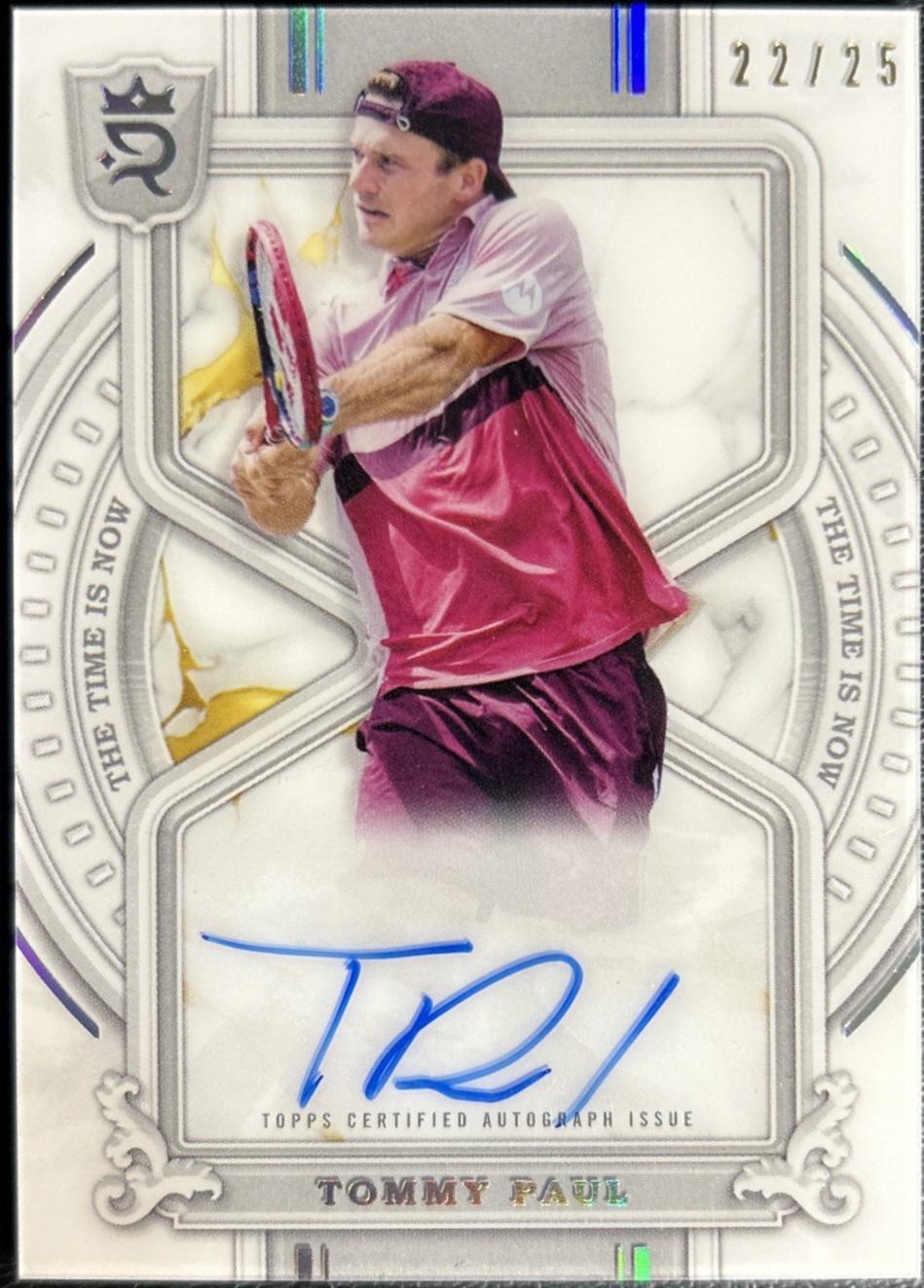 Tommy Paul #TN-TP Tennis Cards 2024 Topps Royalty The Time Is Now Autograph