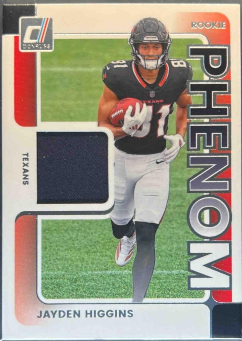 Jayden Higgins #RPJ-JHS 2025 Panini Donruss Rookie Phenom Jersey Football