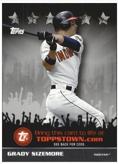 Grady Sizemore #TTT3 Baseball Cards 2009 Topps Toppstown