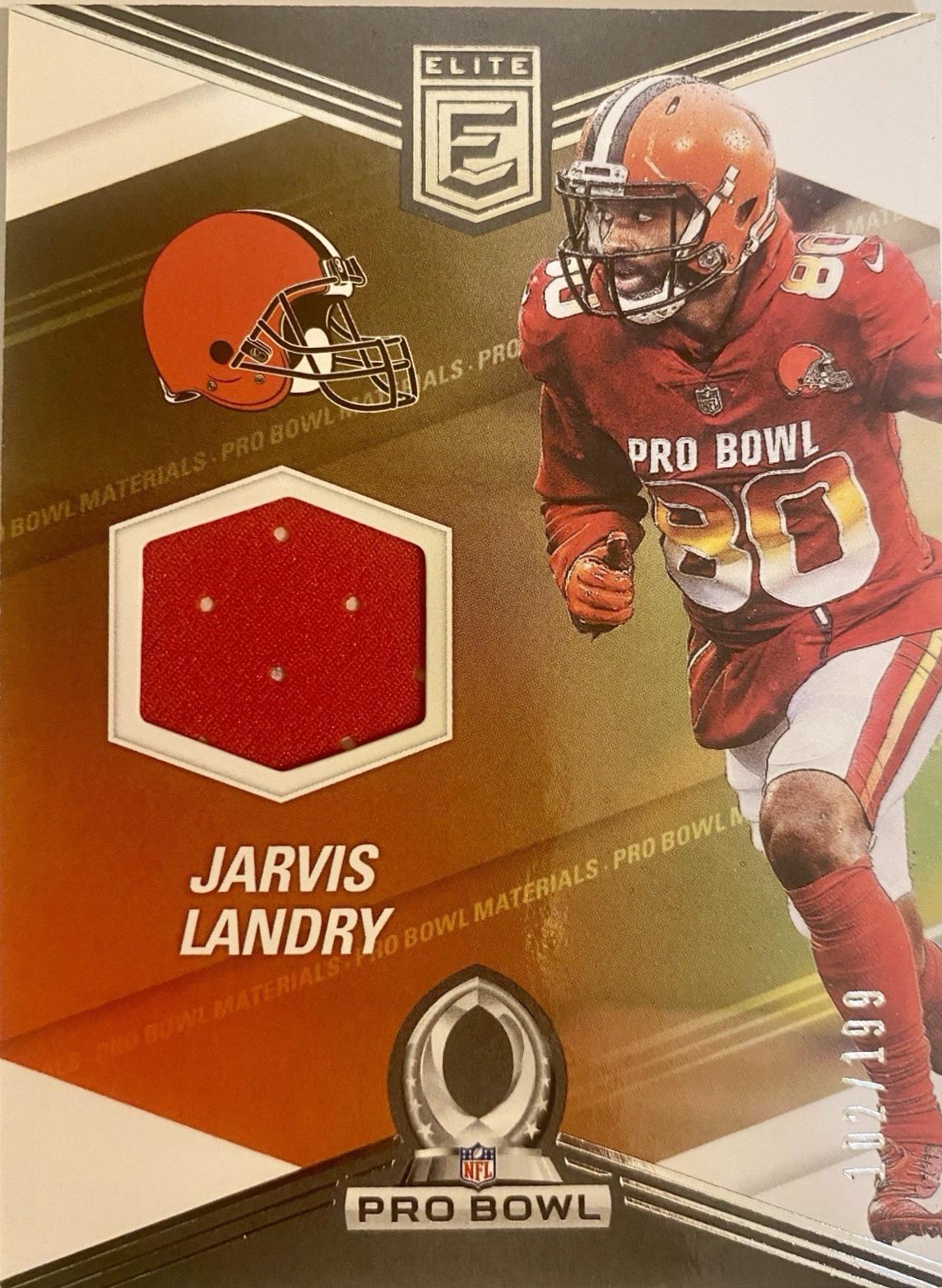 Jarvis Landry #PB-6 Football Cards 2019 Panini Donruss Elite Pro Bowl Materials