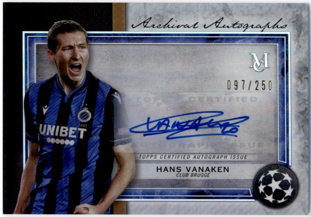 Hans Vanaken #AA-HV Soccer Cards 2020 Topps Museum Collection UCL Archival Autographs