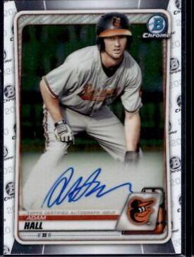 Adam Hall #CPA-AH Baseball Cards 2020 Bowman Chrome Prospects Autograph