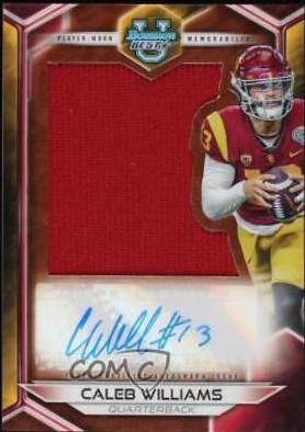 Caleb Williams #JRA-CW Football Cards 2023 Bowman's Best University Prospect Jumbo Relic Autographs