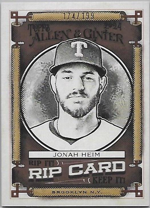 Jonah Heim #RIP-JH 2024 Topps Allen & Ginter Rip Card Baseball