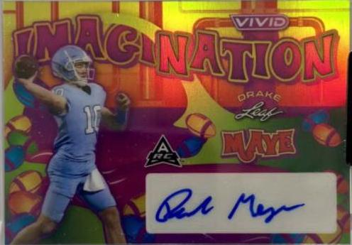 Drake Maye #VI-DM1 Football Cards 2023 Leaf Vivid Autographs Imagination