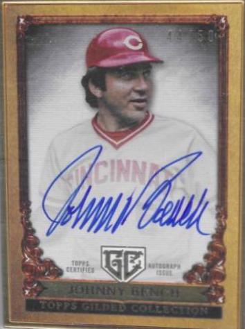 Johnny Bench #GOG-JB 2023 Topps Gilded Collection Baseball Gallery of Gold Autographs