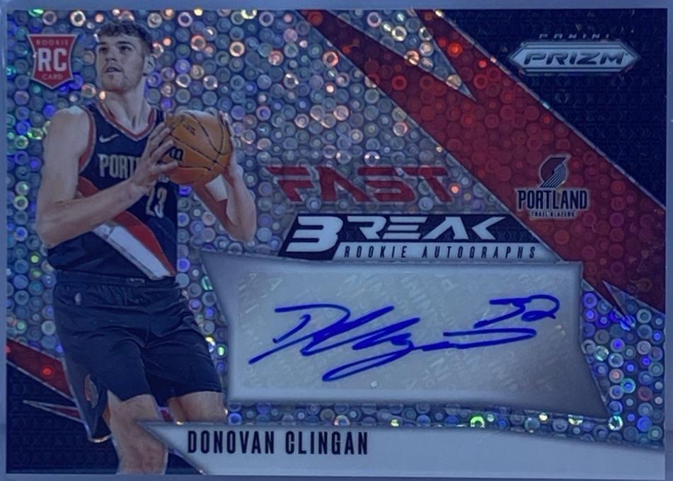 Donovan Clingan #FBR-DCB Basketball Cards 2024 Panini Prizm Fast Break Rookie Autograph