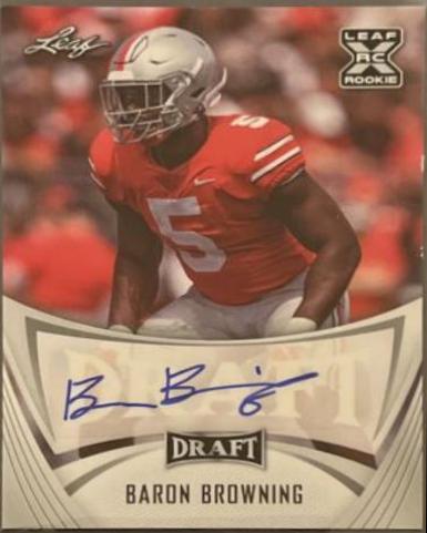 Baron Browning #BA-BB1 Football Cards 2021 Leaf Draft Autograph