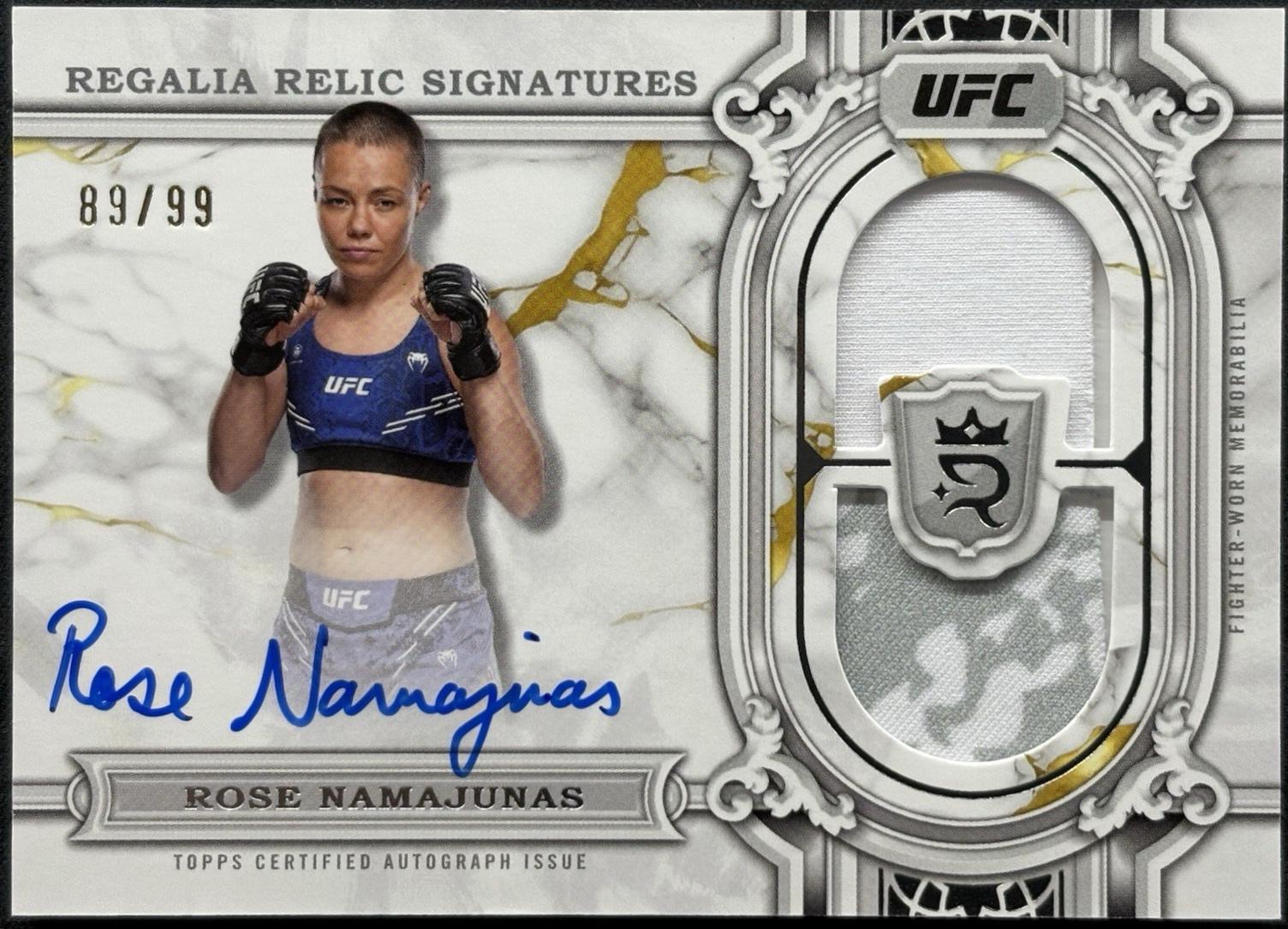 Rose Namajunas #RRS-RNS Ufc Cards 2024 Topps Royalty UFC Regalia Relic Signature