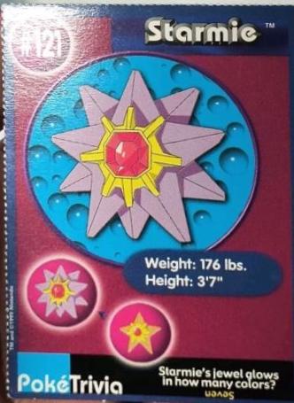 Starmie #121 Pokemon Burger King