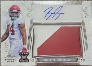 Brian Branch #PA-BB1 Football Cards 2023 Leaf Trinity Patch Autograph
