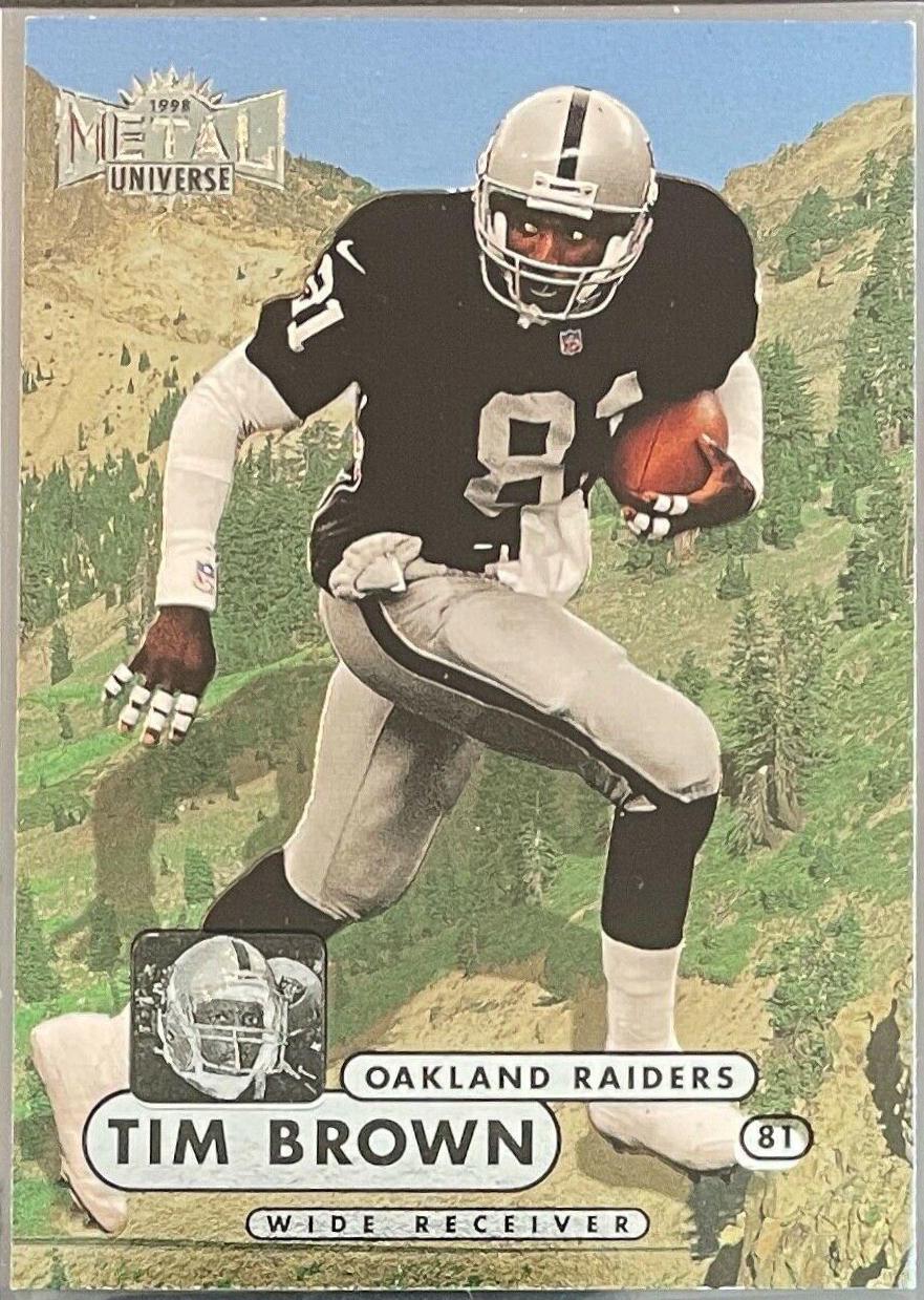 Tim Brown #10 Football Cards 1998 Metal Universe