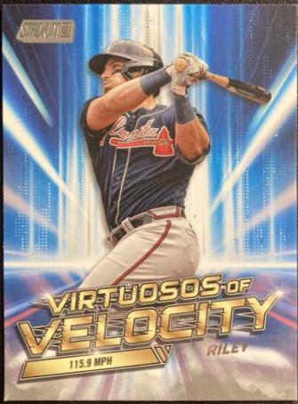 Austin Riley #VV-18 Baseball Cards 2023 Stadium Club Virtuosos of Velocity
