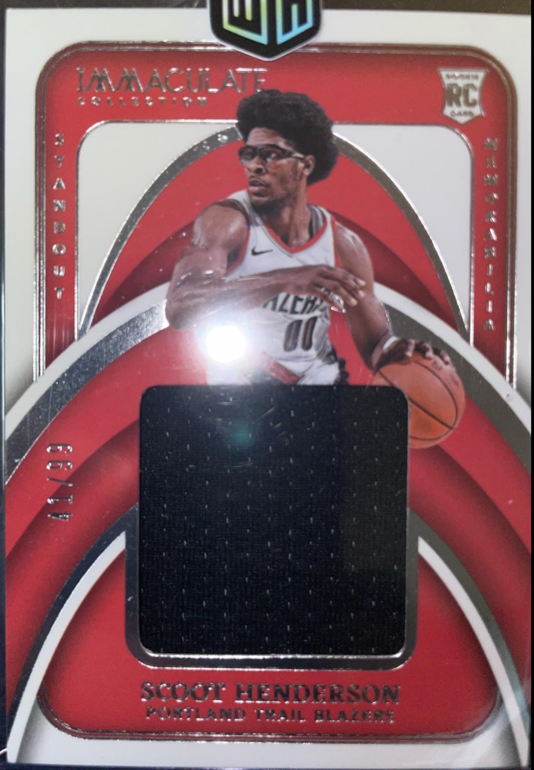 Scoot Henderson #29 Basketball Cards 2023 Panini Immaculate The Standard