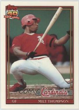Milt Thompson #63 Baseball Cards 1991 Topps Tiffany