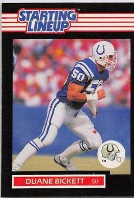 Duane Bickett Football Cards 1989 Kenner Starting Lineup