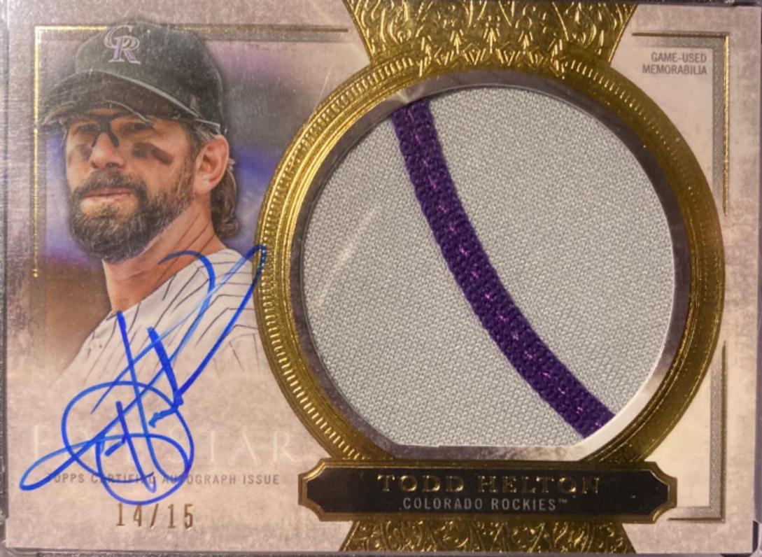 Todd Helton #AJP-TOH Baseball Cards 2020 Topps Five Star Autographed Jumbo Patches
