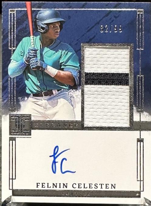 Felnin Celesten #EPJ-FC Baseball Cards 2024 Panini Impeccable Elegance Prospect Jersey Autograph