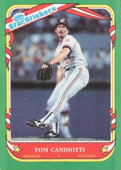 Tom Candiotti #18 Baseball Cards 1987 Fleer Star Stickers