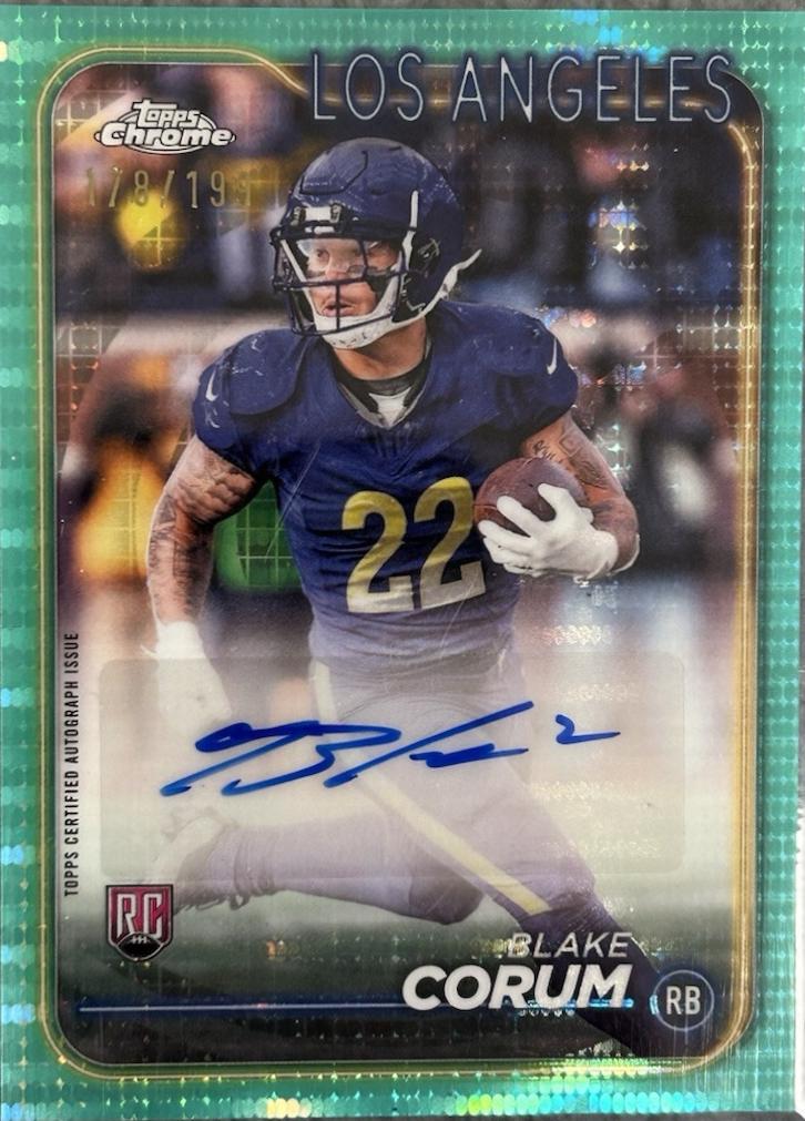 Blake Corum #RA-BCO Football Cards 2024 Topps Chrome Rookie Autograph