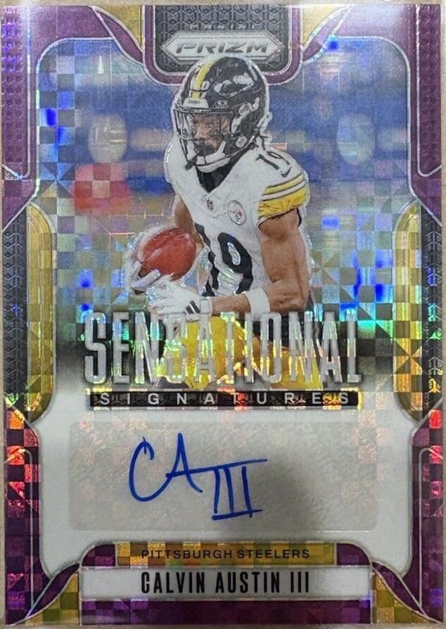Calvin Austin III #SS-CAN Football Cards 2024 Panini Prizm Sensational Signatures