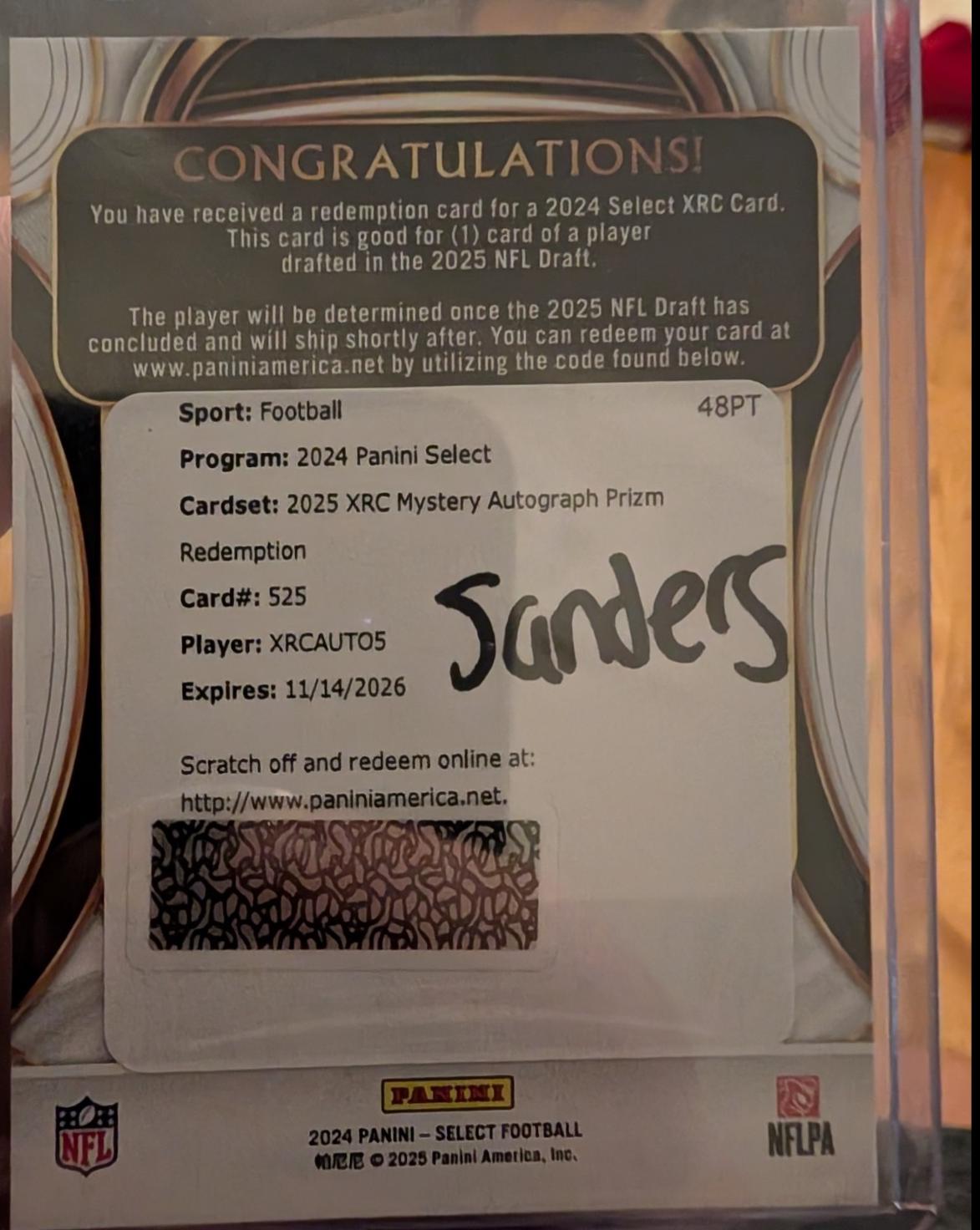 Shedeur Sanders #525 2024 Panini Select Football