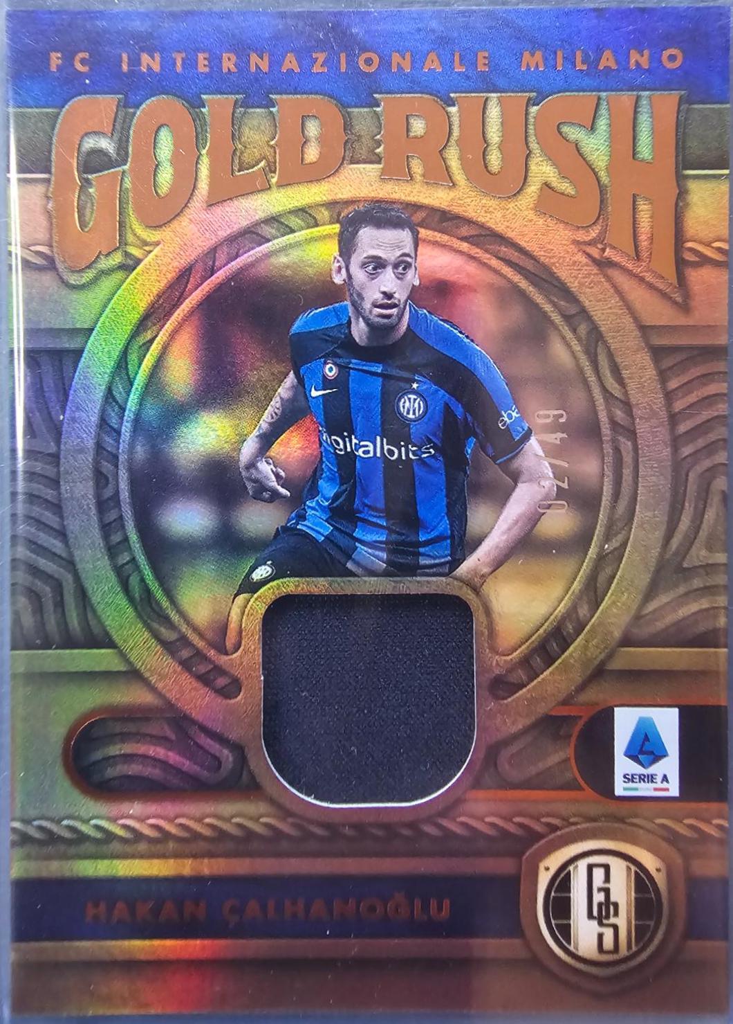 Hakan Calhanoglu #GR-HCU Soccer Cards 2022 Panini Chronicles Gold Rush Serie A