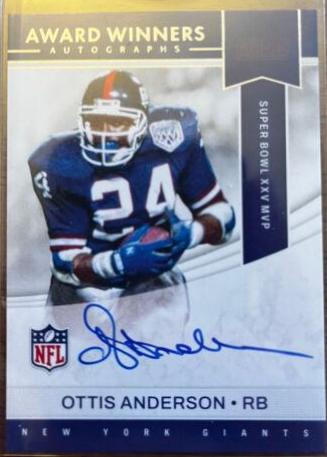 Ottis Anderson #AWA-OT Football Cards 2022 Panini Score Award Winners Autograph