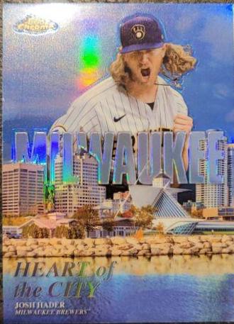 Josh Hader #HOC-8 Baseball Cards 2022 Topps Chrome Heart of the City