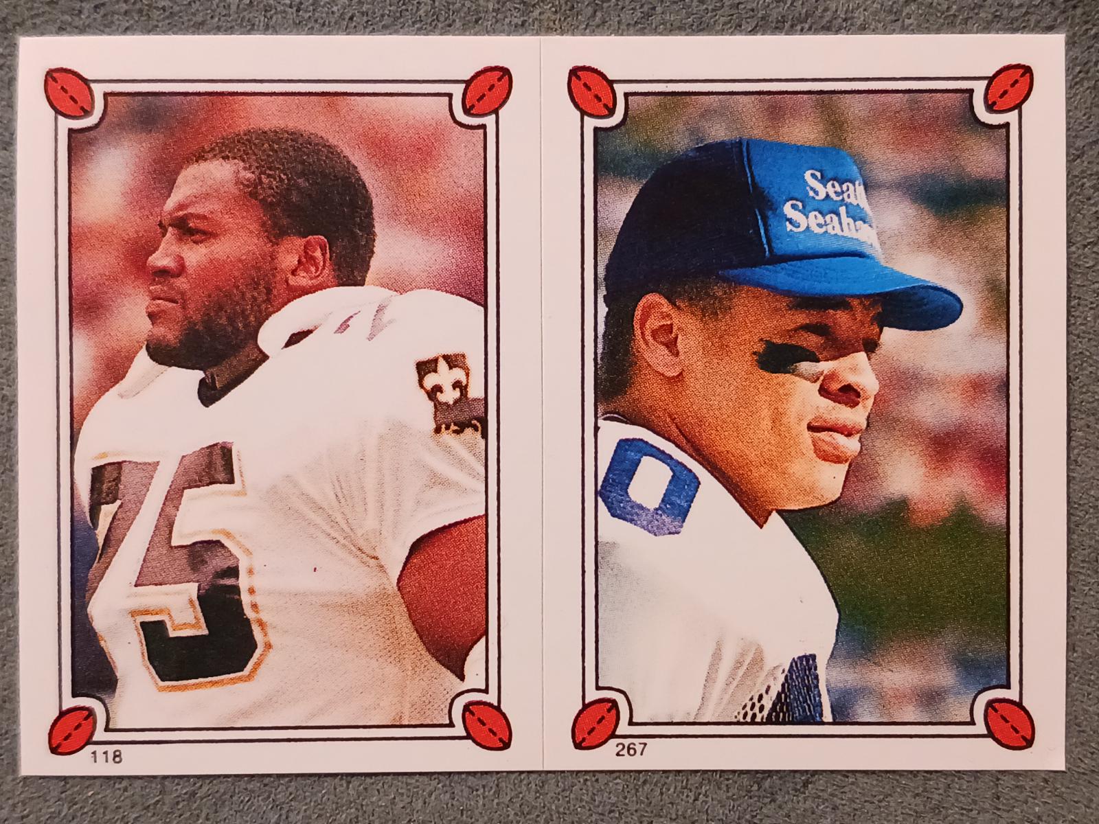 Bruce Clark, Fredd Young Football Cards 1987 Topps Stickers