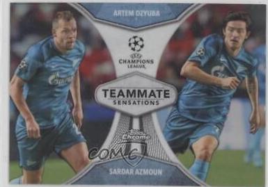Artem Dzyuba, Sardar Azmoun #TS-DA Soccer Cards 2019 Topps Chrome UEFA Champions League Teammate Sensations