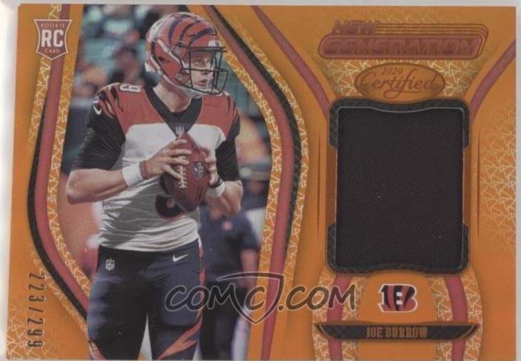 Joe Burrow #1 Football Cards 2020 Panini Certified New Generation Jerseys