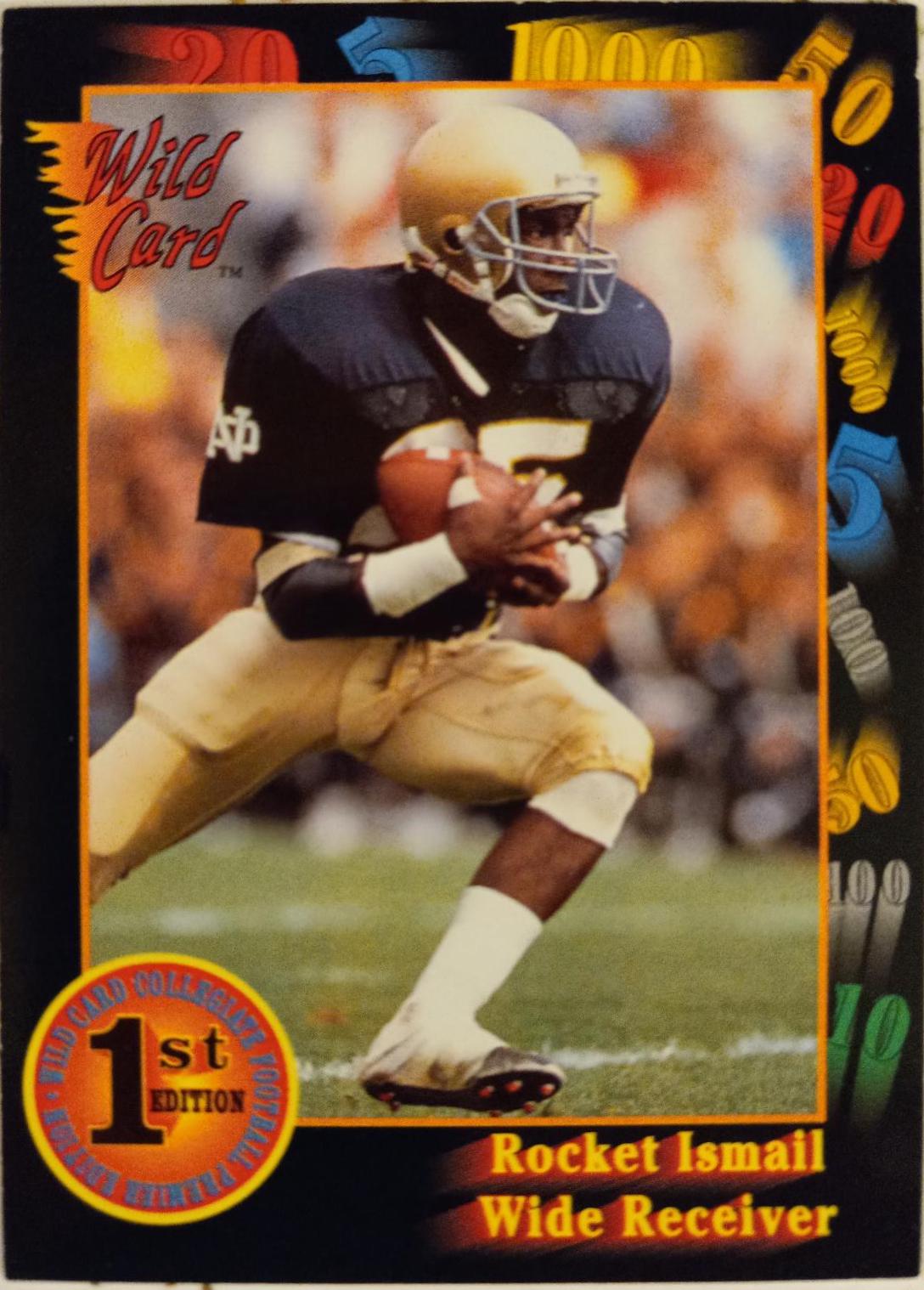 Rocket Ismail #22 Football Cards 1991 Wild Card College Draft Picks