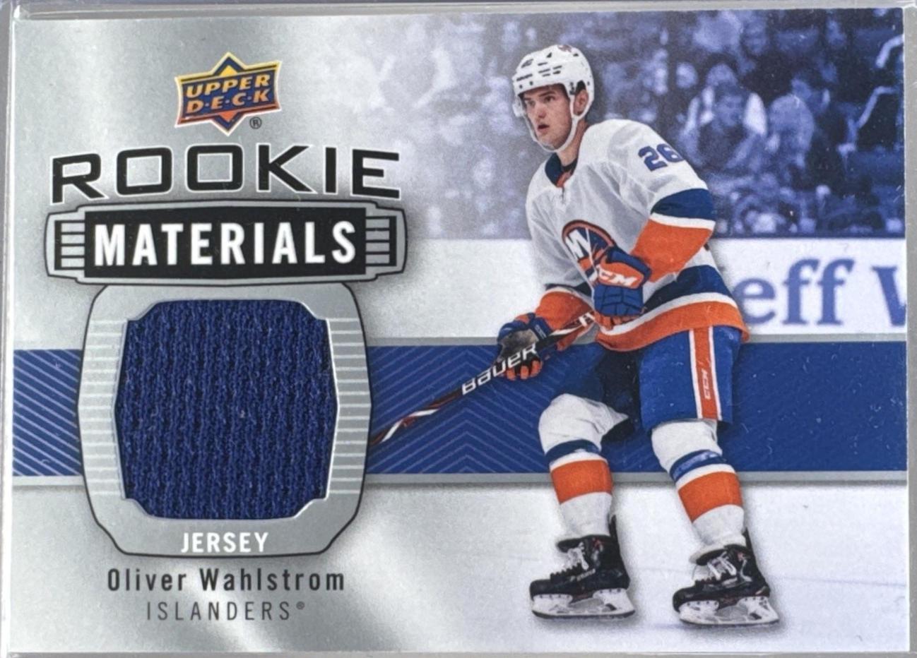 Oliver Wahlstrom #RM-OW 2019-20 Upper Deck Hockey Rookie Materials