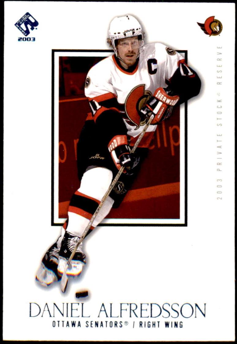 Daniel Alfredsson #70 2002 Pacific Private Stock Reserve Hockey