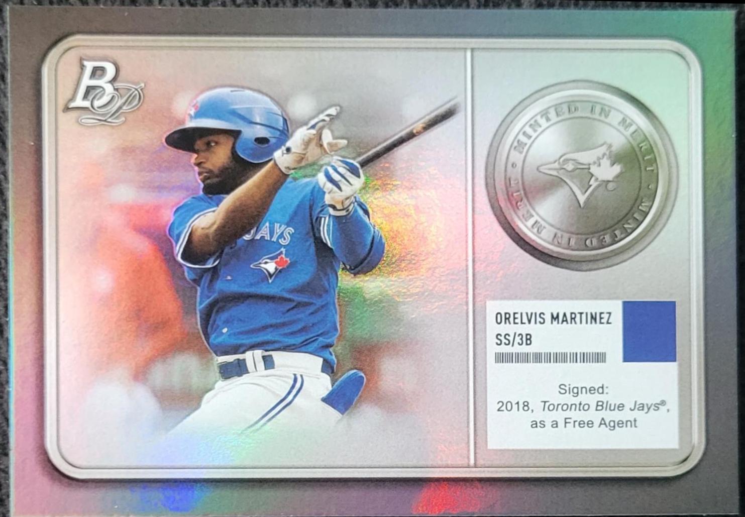 Orelvis Martinez #MM-15 Baseball Cards 2022 Bowman Platinum Minted in Merit