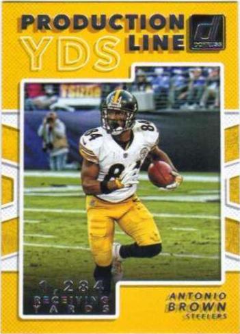 Antonio Brown #15 Football Cards 2017 Panini Donruss Production Line Yardage