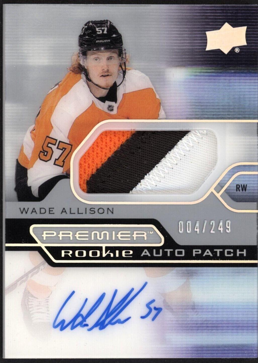 Wade Allison #AR-WA 2021 Upper Deck Premier Acetate Rookie Auto Patch Hockey