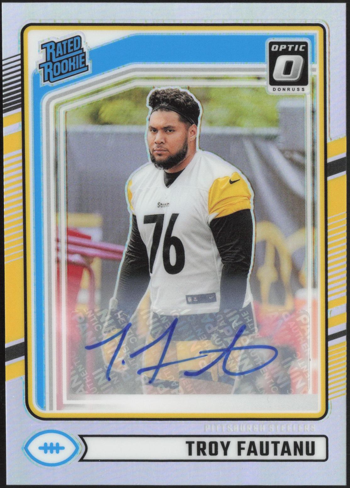 Troy Fautanu #360 Football Cards 2024 Panini Donruss Optic Rated Rookie Preview Autograph