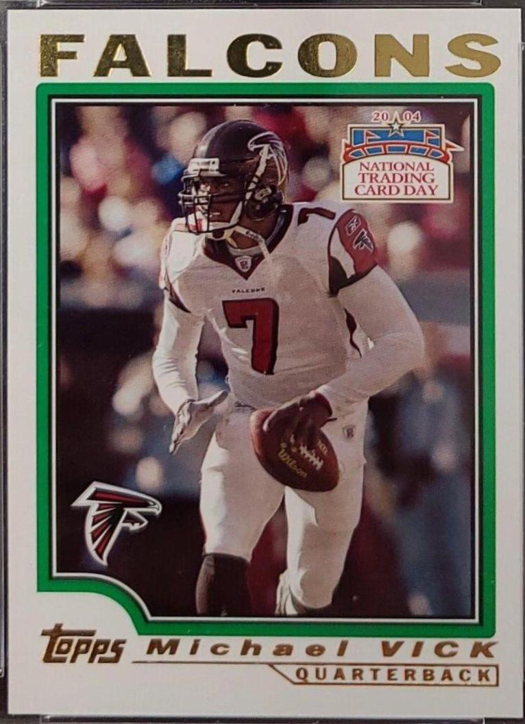 Michael Vick #5 Football Cards 2004 Topps National Trading Card Day