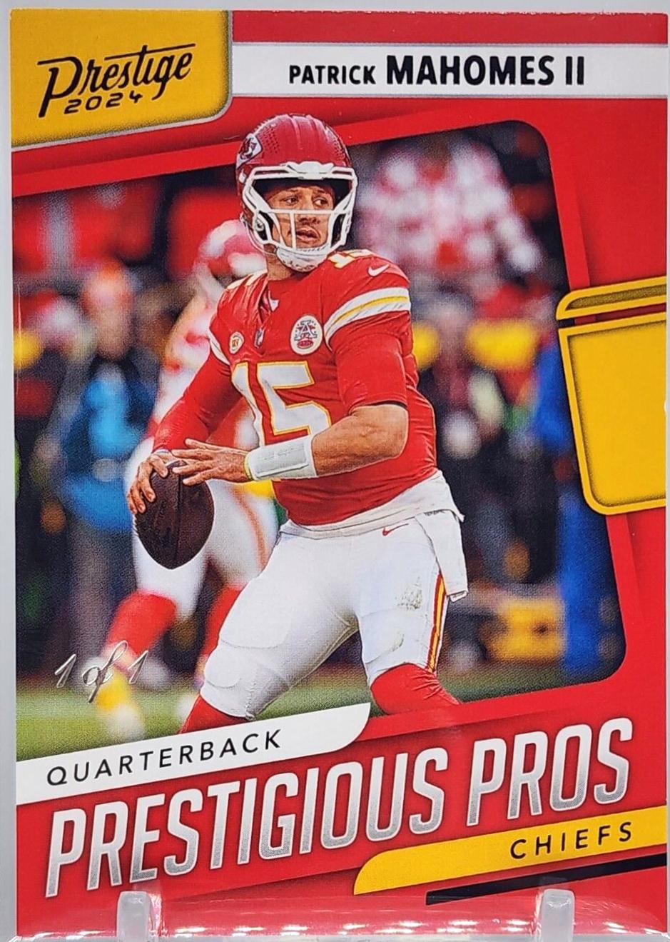 Patrick Mahomes II [Black Xtra Points] #24 Football Cards 2024 Panini Prestige Prestigious Pros