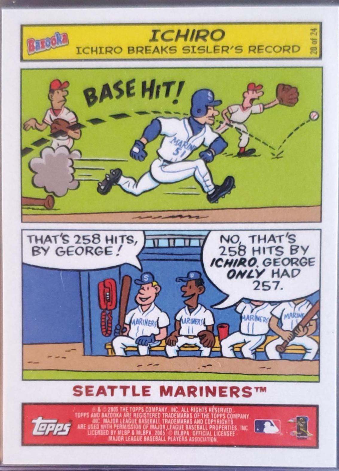 Ichiro #20 Baseball Cards 2005 Bazooka Comics