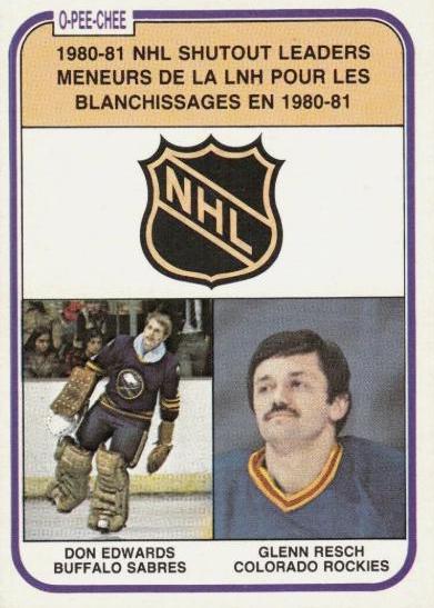 Don Edwards, Glenn Resch #389 1981 O Pee Chee Hockey