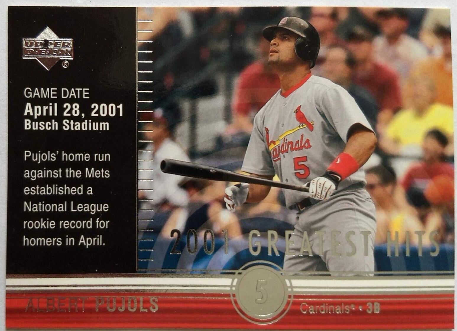 Albert Pujols #GH3 Baseball Cards 2002 Upper Deck 2001 Greatest Hits