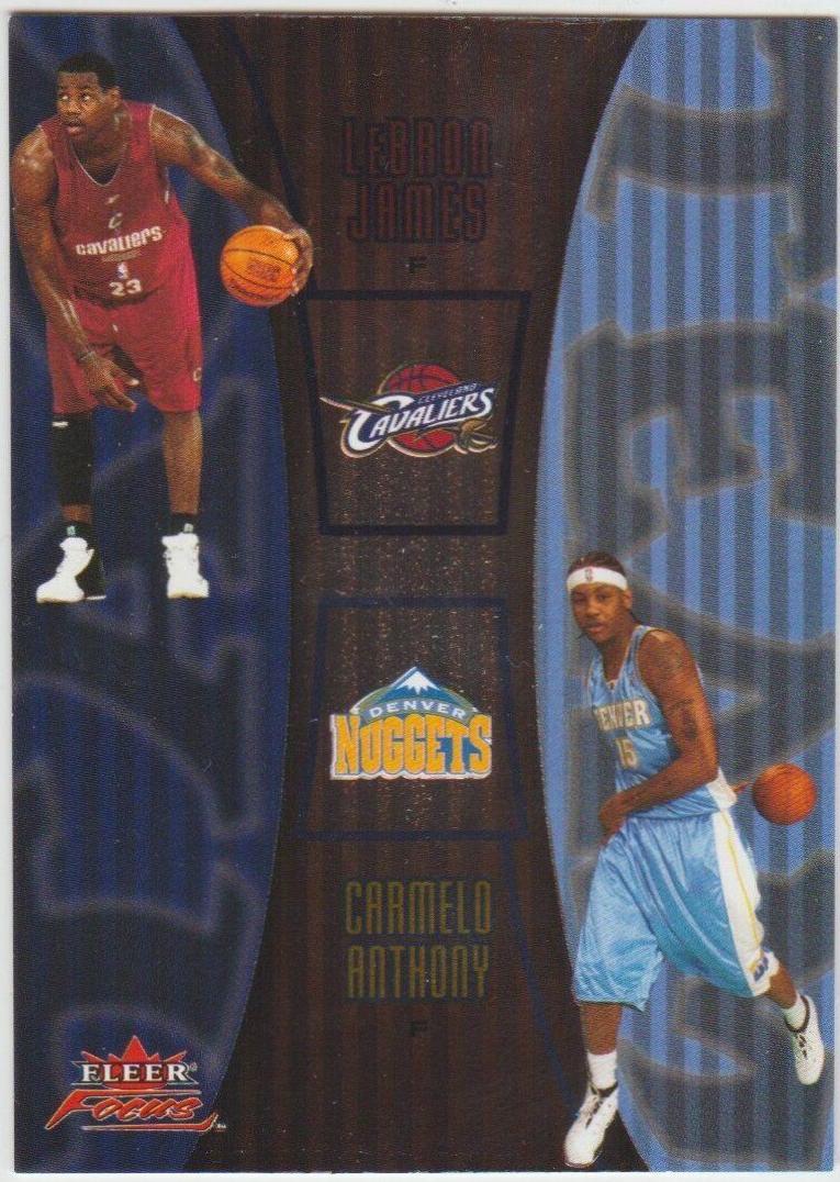 LeBRON JAMES / CARMELO ANTHONY #13 Basketball Cards 2003 Fleer Focus Tag Team