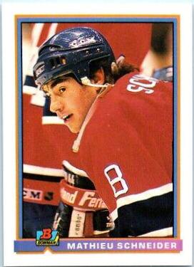 Mathieu Schneider #343 Hockey Cards 1991 Bowman